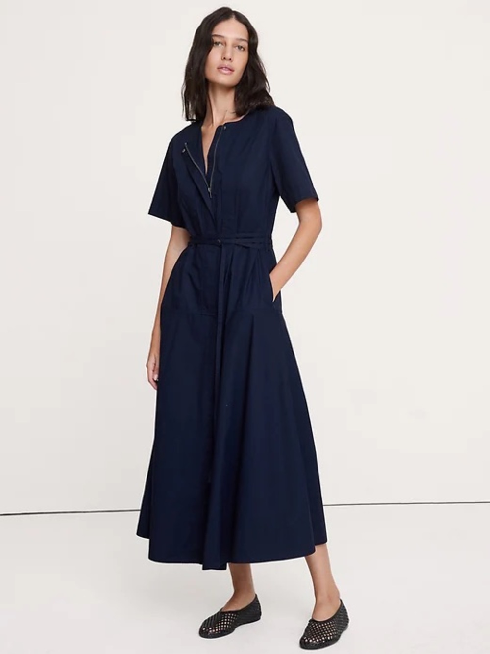 BANANA REPUBLIC COTTON POPLIN SHIRT DRESS